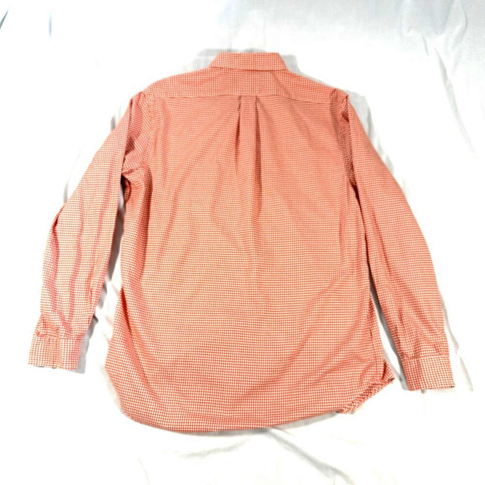 POLO Ralph lauren Button Up Shirt L Brick Red Check 100% Cotton - Picture 3 of 8